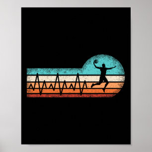 Fun Basketball Heartbeat Basket Ball Player  Poster