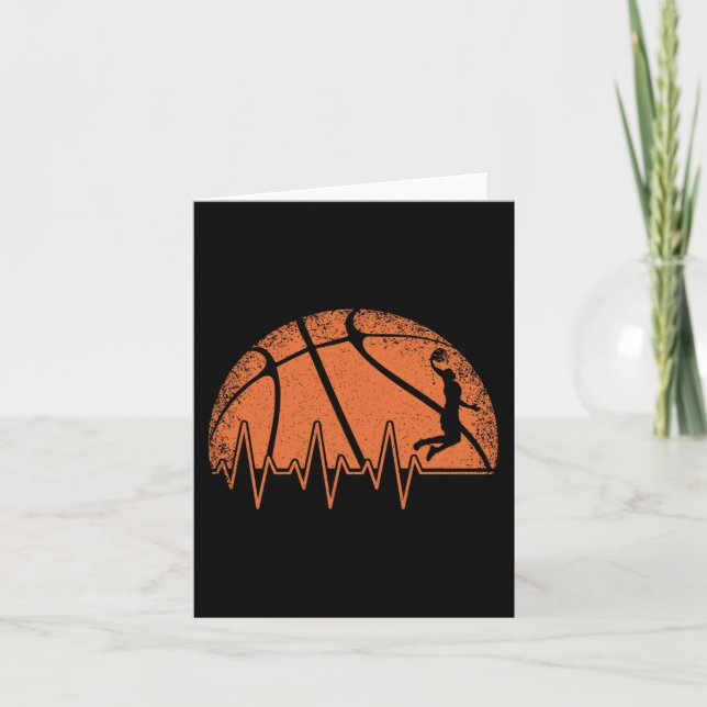 Fun Basketball Heartbeat Basketball Player  Card (Front)