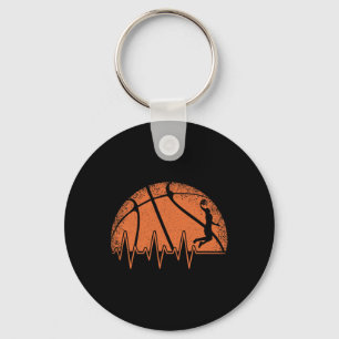 Fun Basketball Heartbeat Basketball Player Key Ring
