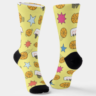 Fun basketball pattern socks