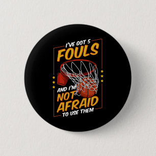 Fun Basketball Player 5 Fouls Defence Fouling Out 6 Cm Round Badge