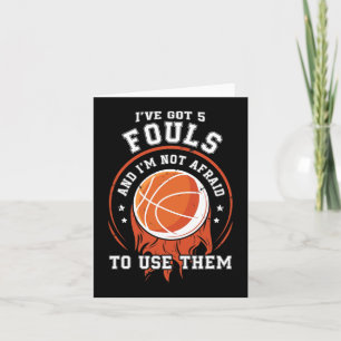 Fun Basketball Player Gift - Hoops 5 Fouls  Card