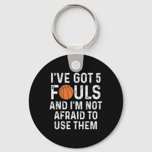 Fun Basketball Player Hoops 5 Fouls Key Ring
