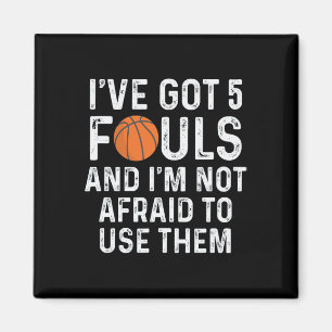Fun Basketball Player Hoops 5 Fouls Magnet