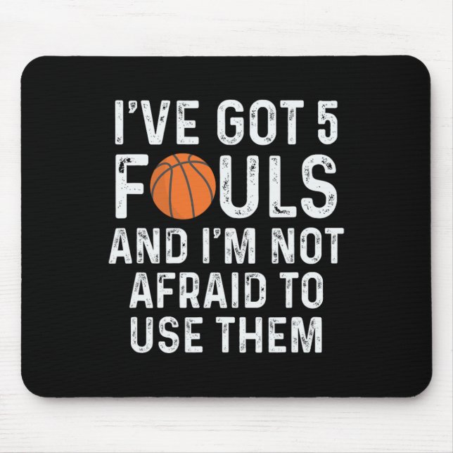 Fun Basketball Player Hoops 5 Fouls  Mouse Mat (Front)