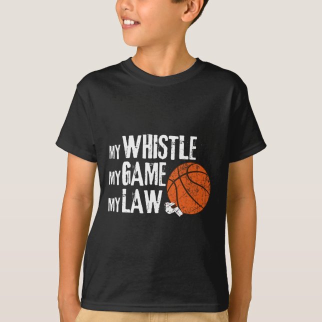 Fun Basketball Ref Hoops - Basketball Referee 1 T-Shirt (Front)