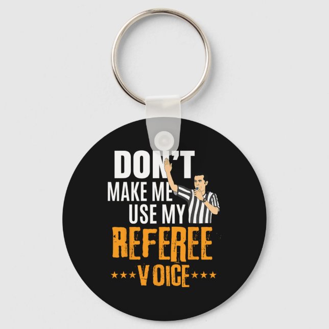 Fun Basketball Ref Hoops - Basketball Referee  Key Ring (Front)