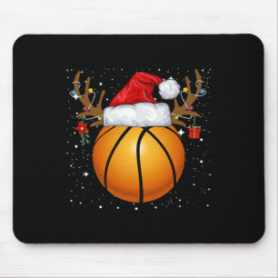 Fun Basketball Reindeer Santa Hat Christmas Holida Mouse Mat