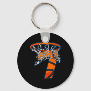 Fun Basketball Team Sport Fan 7 Years Old 7th Birt Key Ring