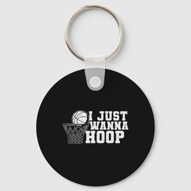 Fun Basketball Tee Quote Sayings Graphic  Key Ring (Front)