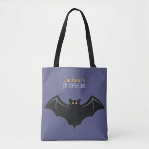 Fun Bat Kids Halloween Trick or Treat Tote Bag