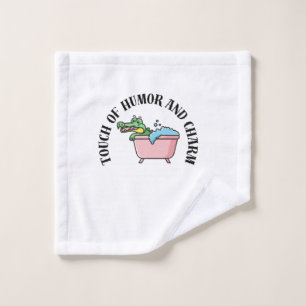 Fun Bathing Crocodile Quote Bathroom Towel