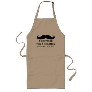 Fun BBQ apron for men   I moustache you a question