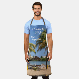 Fun BBQ Barbecue Chef Caribbean Palms Islands Apron