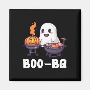 Fun Bbq Rbecue Boo Ghost Halloween Matching Costum Magnet