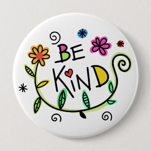 Fun Be Kind Floral 10 Cm Round Badge