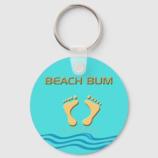 Fun Beach Bum with Feet in the Sand  Key Chain (Front)