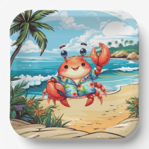 Fun Beach crab party Paper Plate