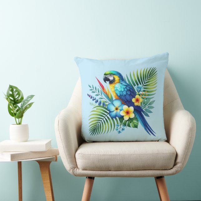 Fun beach house parrot lovers  cushion (Chair)