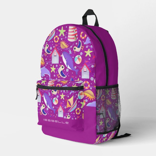 Fun Beach Magenta Electronics Bag (Back Corner Right)
