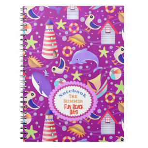 Fun Beach Magenta Notebook