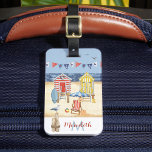 Fun Beach Summer Scene Ocean Monogram   Luggage Tag<br><div class="desc">Enjoy this fun and colourful beach summer scene -- enjoy it for yourself or really special and unique as a personalised gift.  Any design questions,  just send an email to charmdesignstudio@rcn.com and we'll be delighted to assist.</div>
