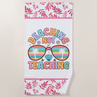 Fun beach Teacher word art Towel