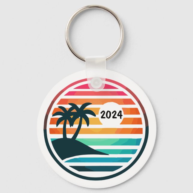 Fun Beach Vacation or Family Reunion Key Ring (Front)
