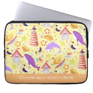 Fun Beach Yellow Electronics Bag