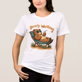 Fun Bear Beach Juice T-Shirt - Vibrant Tropical Gr Tri-Blend Shirt