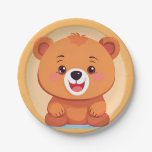Fun Bear Face safari Wild jungle Birthday Party Paper Plate