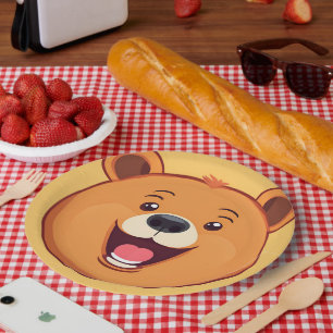 Fun Bear Face safari Wild jungle Birthday Party Paper Plate
