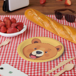 Fun Bear Face safari Wild jungle Birthday Party Paper Plate