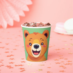 Fun Bear Face safari zoo Wild jungle Birthday Part Paper Cups