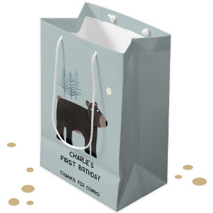 Fun Bear Personalised Age Birthday Medium Gift Bag