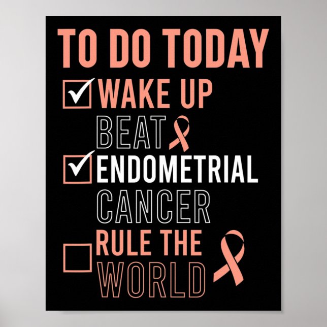 Fun Beat Endometrial Cancer Rule the World - Survi Poster (Front)