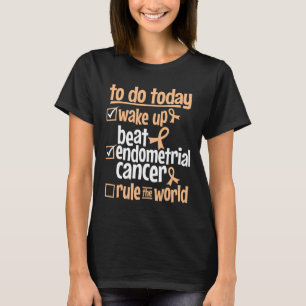 Fun Beat Endometrial Cancer Rule The World - Survi T-Shirt