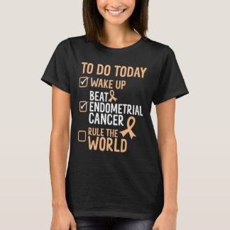 Fun Beat Endometrial Cancer Rule The World - Survi T-Shirt