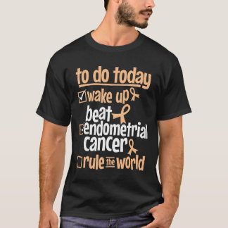 Fun Beat Endometrial Cancer Rule The World - Survi T-Shirt