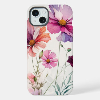 Fun Beautiful Cosmos Garden Flowers Floral iPhone 15 Plus Case