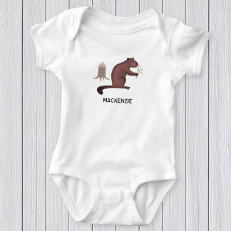 Fun Beaver Personalised Name Baby Bodysuit