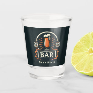 Fun Beer Belly Bar, Beer Mug Logo Personalised  Shot Glass