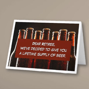Fun, Beer-lovers Retirement Folded Card