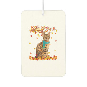 Fun Bengal Thanksgiving Autumn Cat Lover Gifts Car Air Freshener