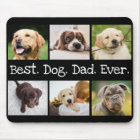 Fun Best Dog Dad Ever 6 Photo Collage Black White