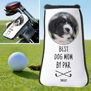 Fun Best Dog Mum By Par Photo Name White Putter Golf Head Cover