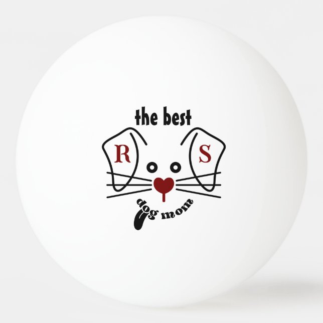 Fun Best Dog Mum Custom Monogram  Ping Pong Ball (Front)
