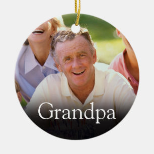Fun Best Ever Grandpa Papa Definition Photo Ceramic Tree Decoration