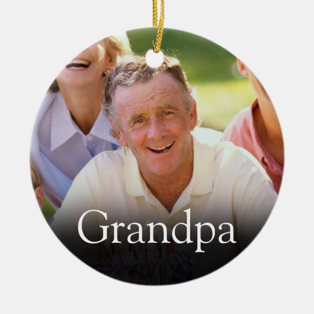 Fun Best Ever Grandpa Papa Definition Photo Ceramic Tree Decoration (Front)