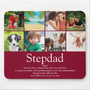 Fun Best Ever Stepfather Stepdad Photo Collage Mouse Mat